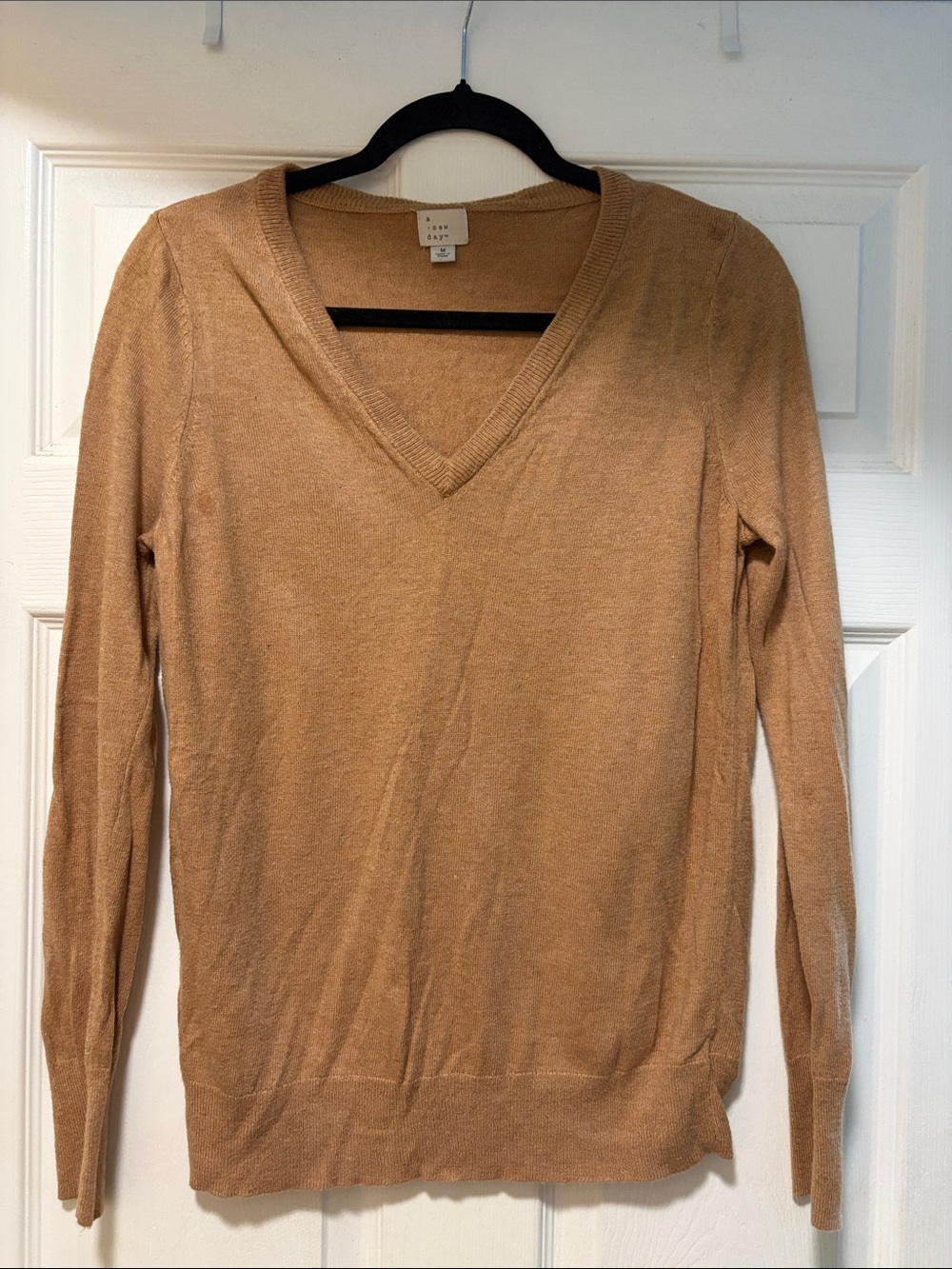 a new day Camel V-Neck Sweater